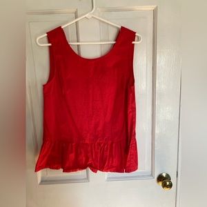 Red j crew peplum top